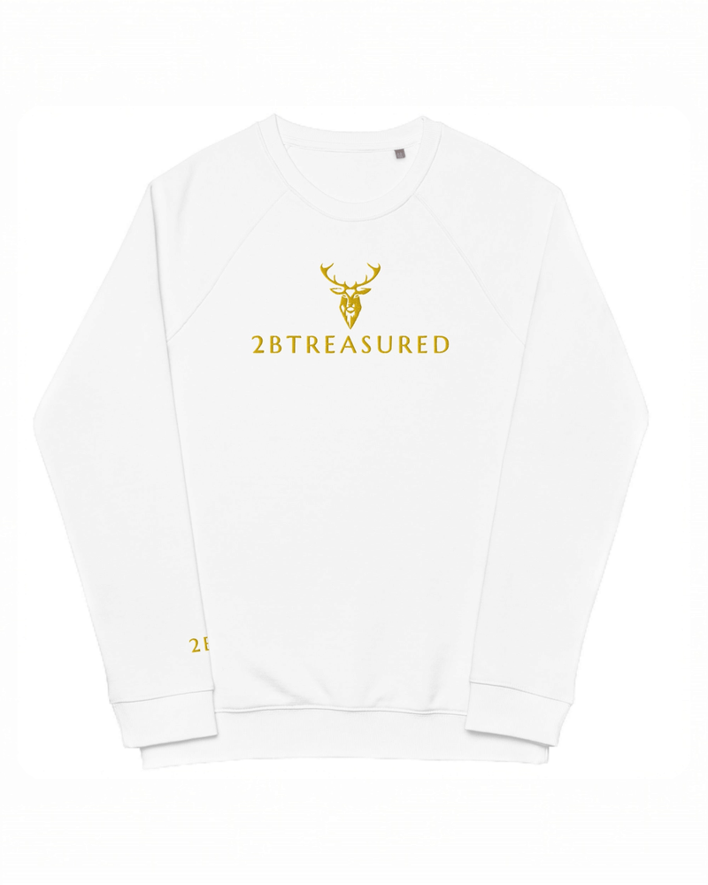 Embroidered Langdale Sweatshirt GB in white with gold embroidered branding