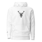 Embroidered Lomond Hoodie in white with large center brand