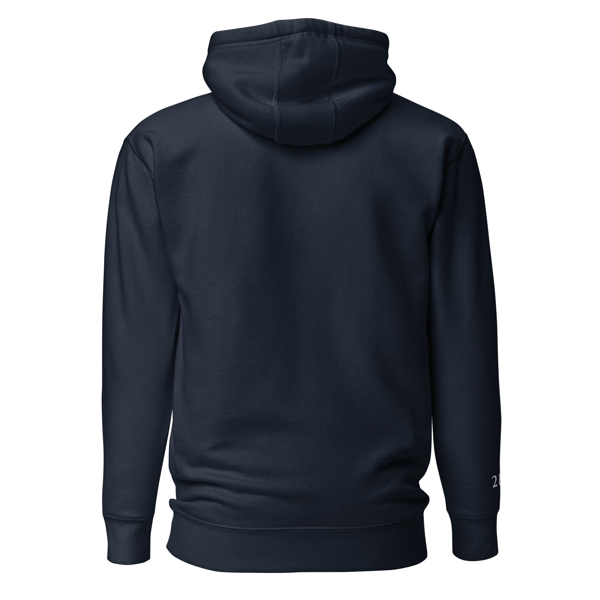 Embroidered Lomond Hoodie in navy back view