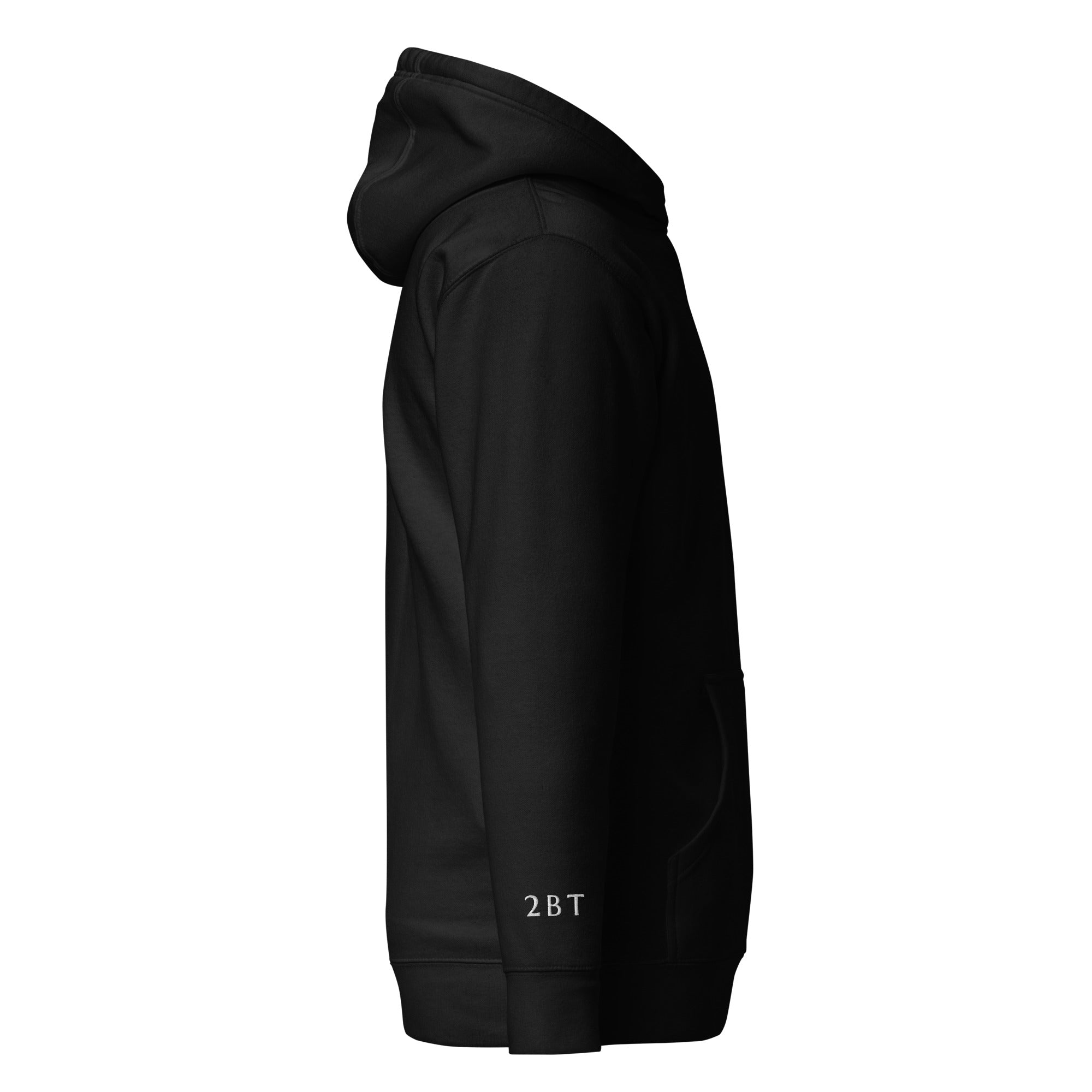 Embroidered Lomond Hoodie side view of sleeve