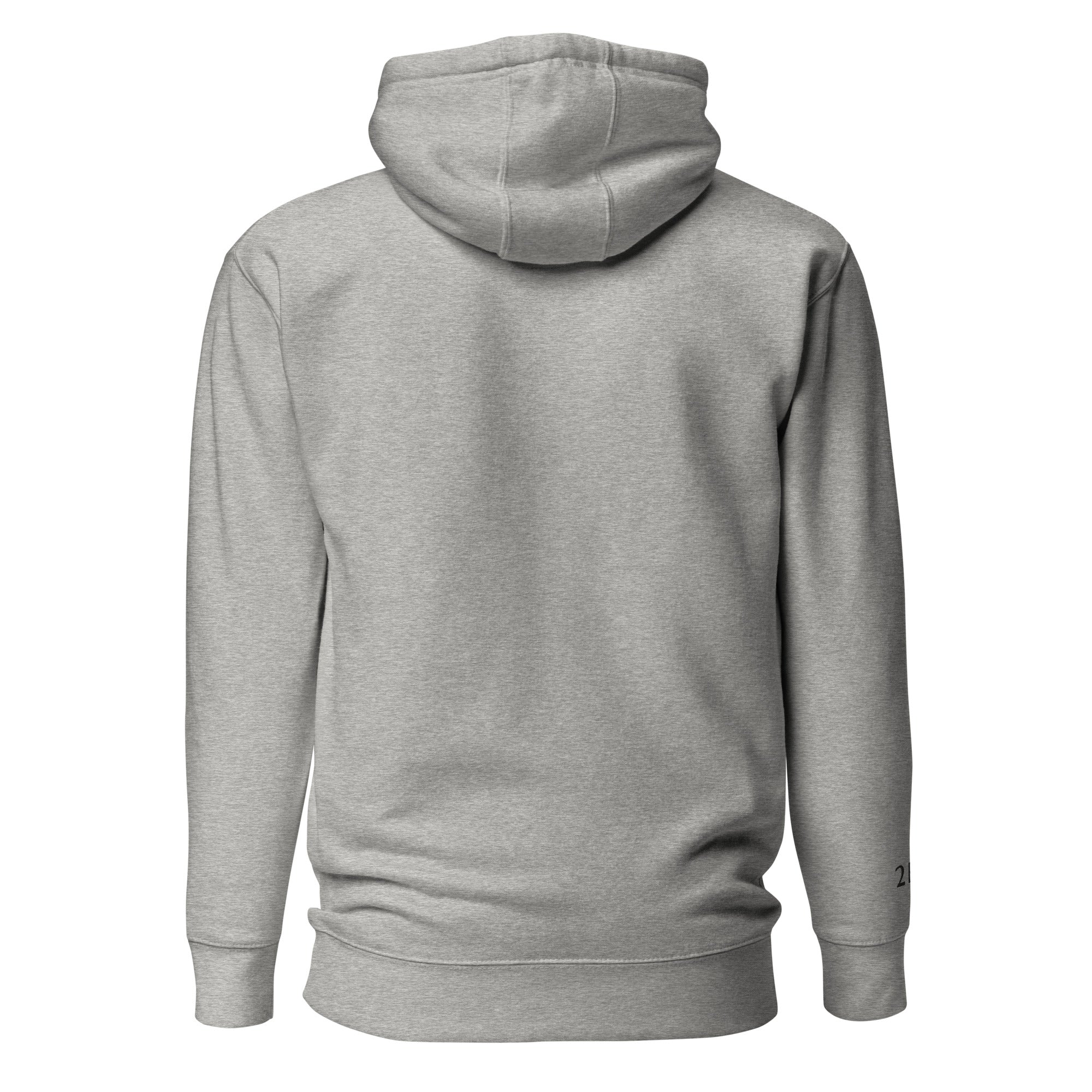 Embroidered Lomond Hoodie in grey back view no branding