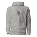 Embroidered Lomond Hoodie in grey with branding on centre chest front view