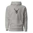 Embroidered Lomond Hoodie in grey with branding on centre chest front view