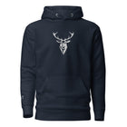 Embroidered Lomond Hoodie in navy colour with center logo front view