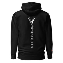 Embroidered Lomond Hoodie w British Flag back view black in colour