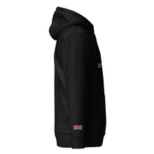 Embroidered Lomond Hoodie w British Flag side view black