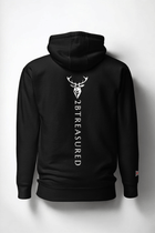 Embroidered Lomond Hoodie w British Flag in black back view