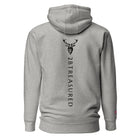 Back view of Embroidered Lomond Hoodie w British Flag in grey