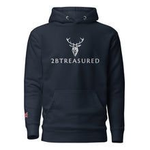 Embroidered Lomond Hoodie w British Flag in Navy front view