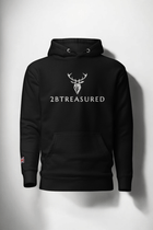 Embroidered Lomond Hoodie w British Flag in black front view