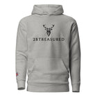 Embroidered Lomond Hoodie w British Flag in grey colour front view