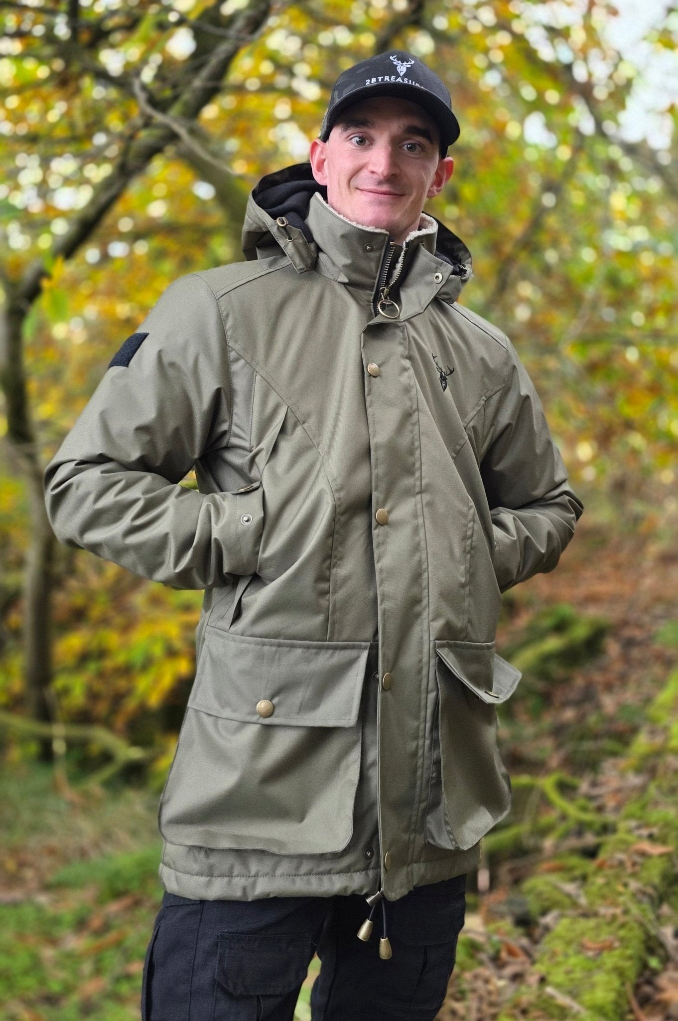 Embroidered Moorland Jacket - Khaki Green