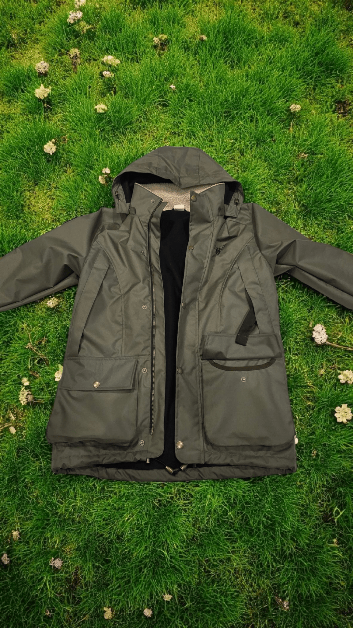 Embroidered Moorland Jacket - Khaki Green