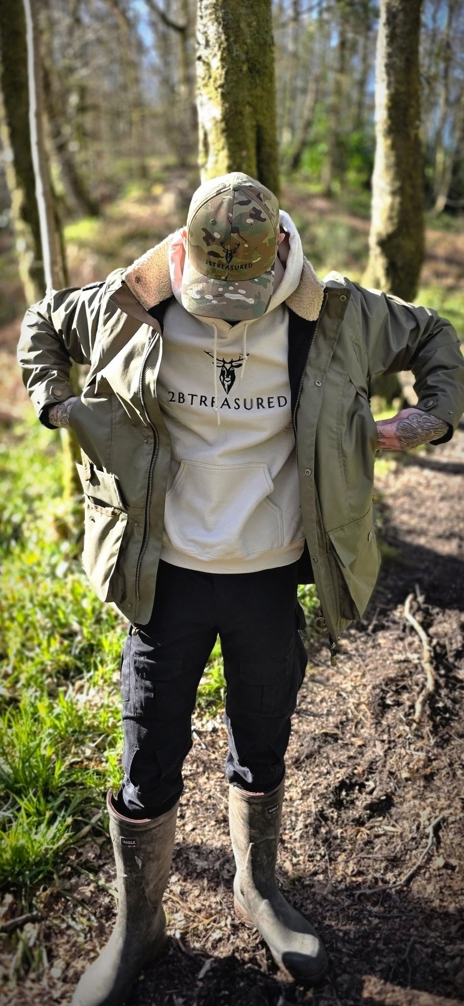 Embroidered Moorland Jacket - Khaki Green