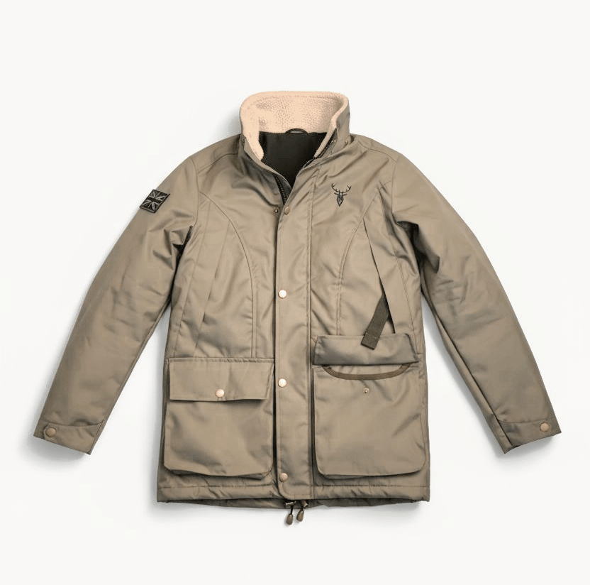 Khaki green jacket from brand 2BTreasured on a white background