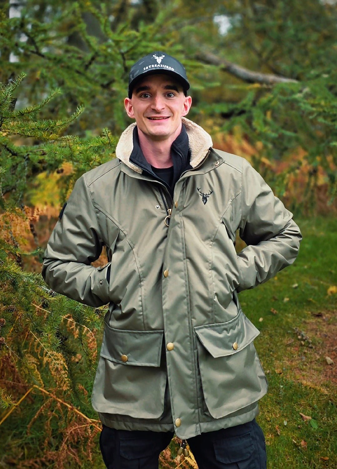 Embroidered Moorland Jacket - Khaki Green