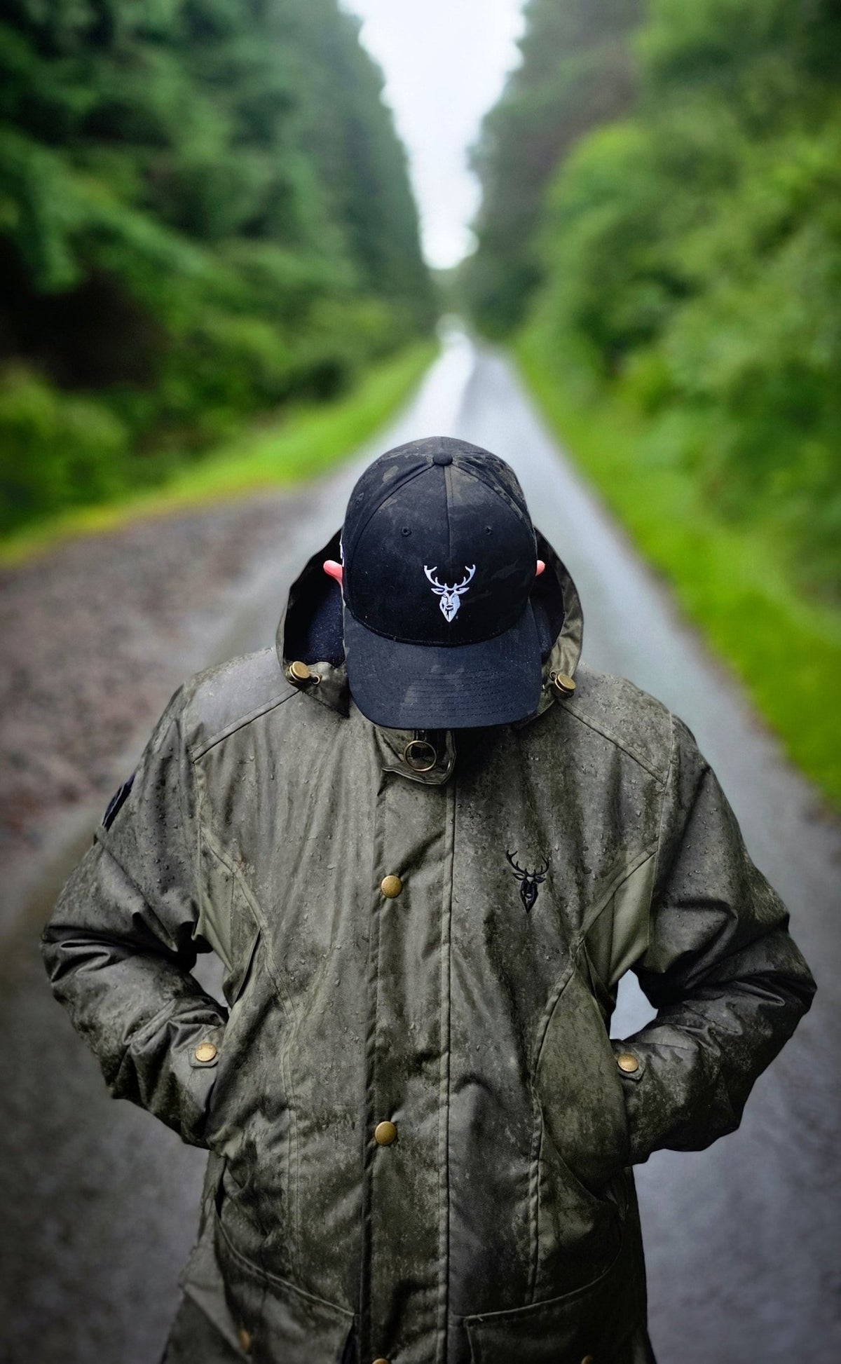 Embroidered Moorland Jacket - Khaki Green - Detachable Hood