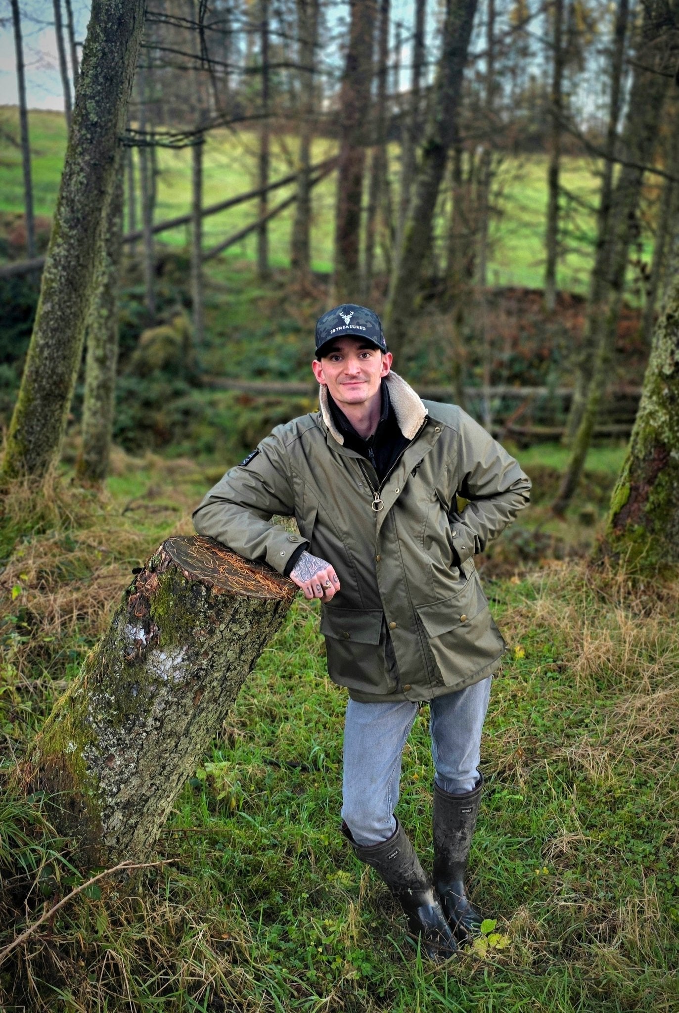 Embroidered Moorland Jacket - Khaki Green