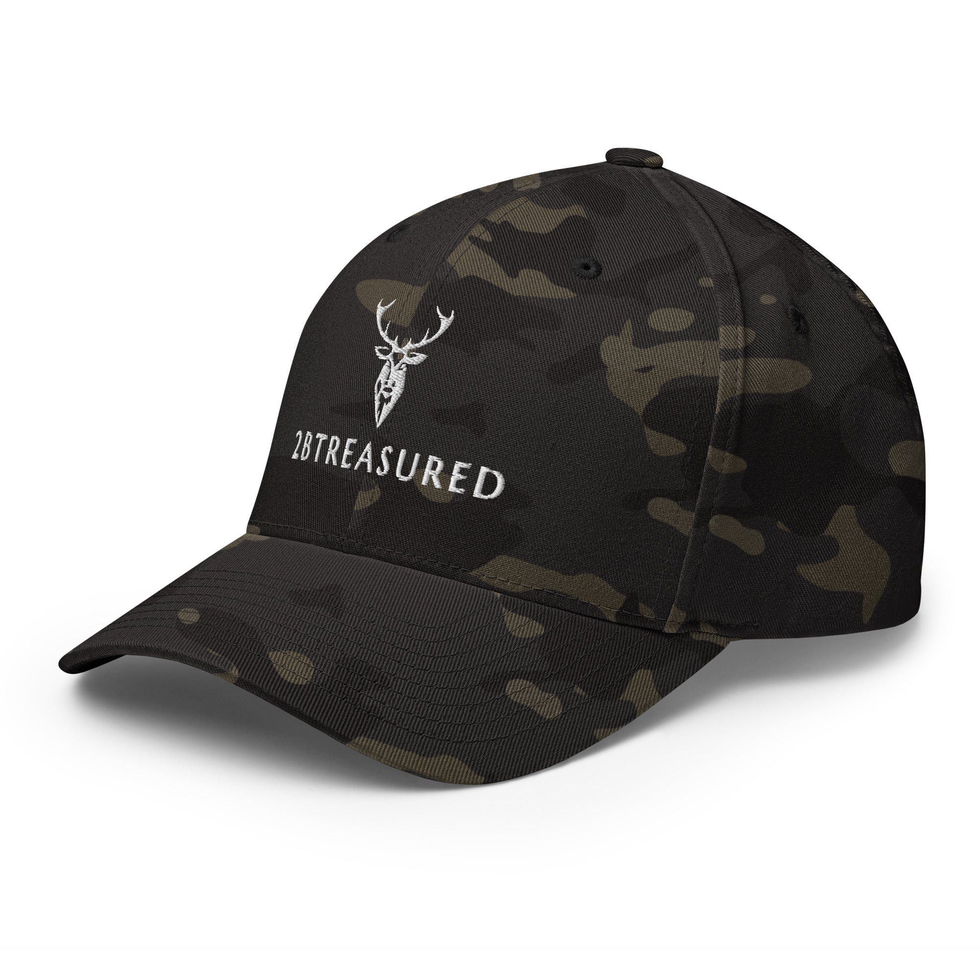 Embroidered MultiCam Structured Cap front left side view