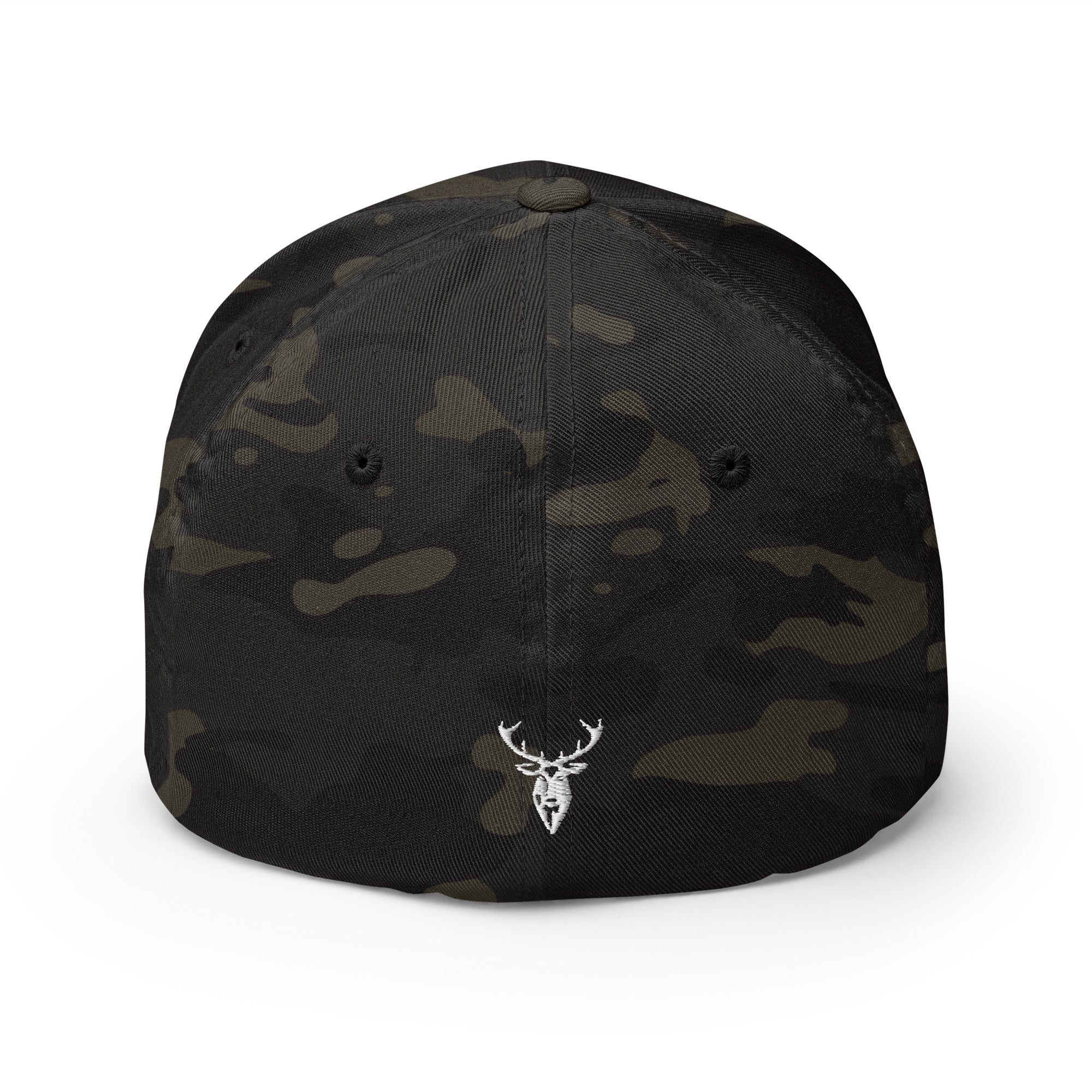 Embroidered MultiCam Structured Cap back view of brand