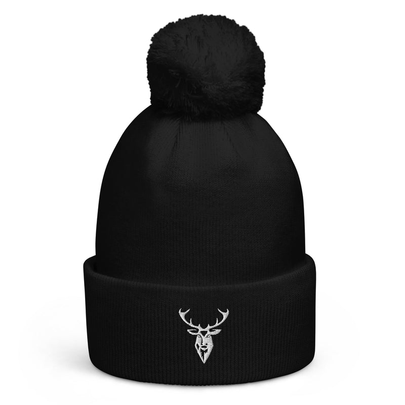 Embroidered Pom Pom Soft Beanie in black from 2BTreasured
