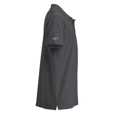 Embroidered Premium Hillside Polo Shirt side sleeve view dark grey