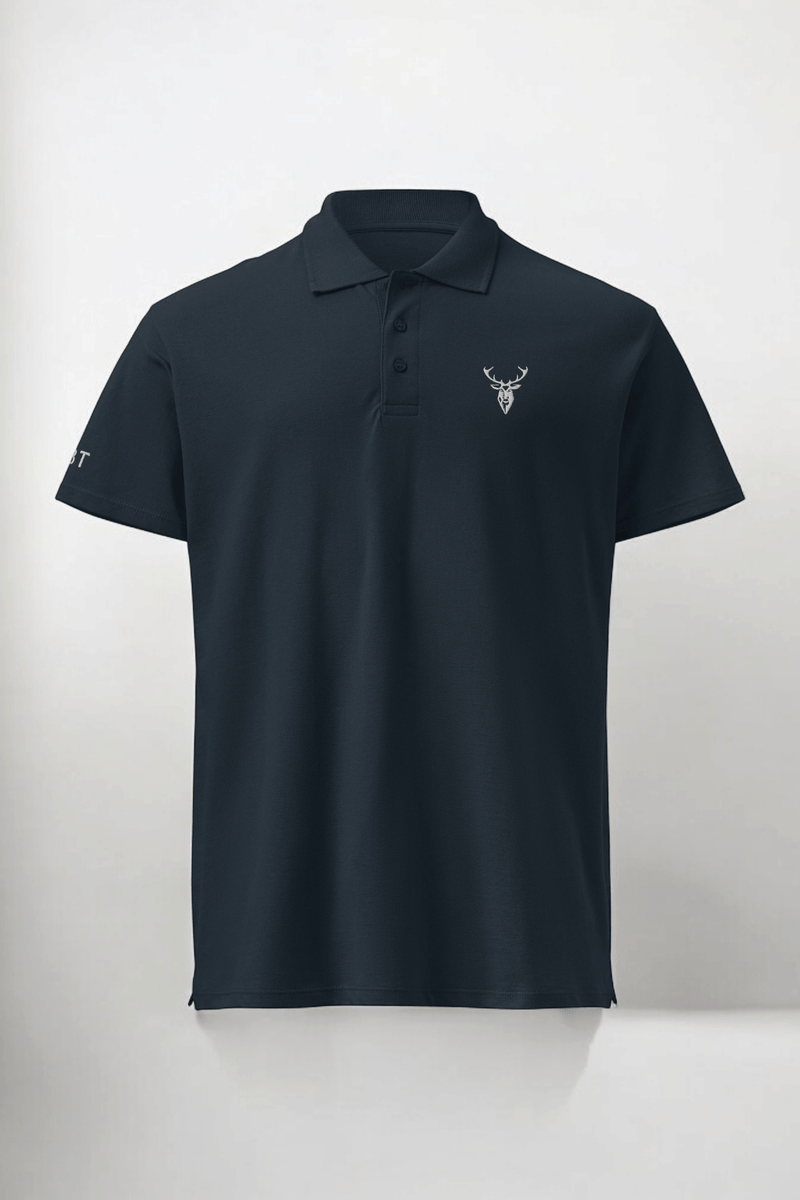 Embroidered Premium Hillside Polo Shirt mouse grey front view 2BTreasured