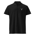 Embroidered Premium Hillside Polo Shirt black front view minimalist stag branding