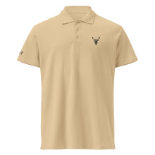 Embroidered Premium Hillside Polo Shirt sand colour front view