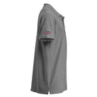 Embroidered Premium Hillside Polo shirt w British Flag grey colour side view