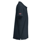 Embroidered Premium Hillside Polo shirt w British Flag navy colour side view
