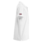 Embroidered Premium Hillside Polo shirt w British Flag white colour side view