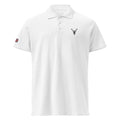 Embroidered Premium Hillside Polo shirt w British Flag white colour front view