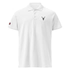 Embroidered Premium Hillside Polo shirt w British Flag white colour front view