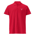 Embroidered Premium Hillside Polo shirt w British Flag red colour front view
