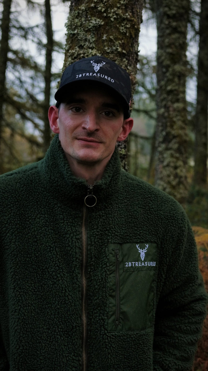 Embroidered Snowdon Sherpa Fleece - Army Green
