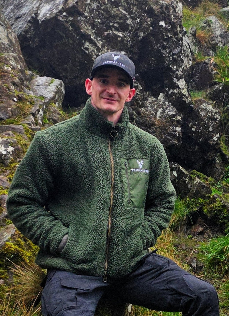 Embroidered Snowdon Sherpa Fleece - Army Green