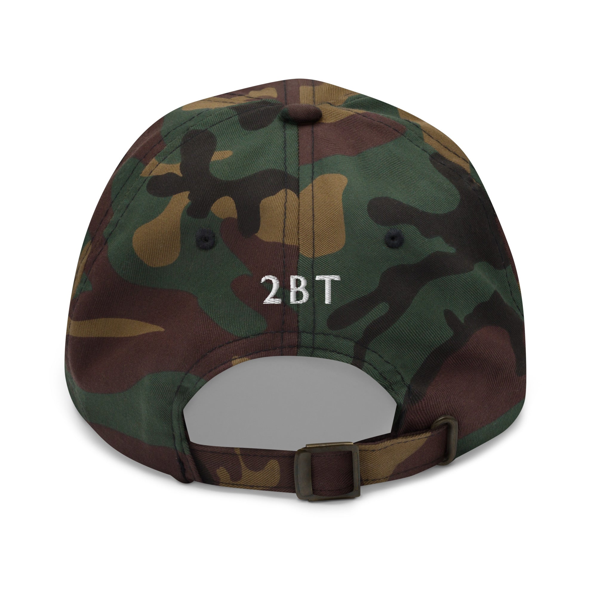Embroidered Stag Classic Camo Hat back view with adjustable strap and branding