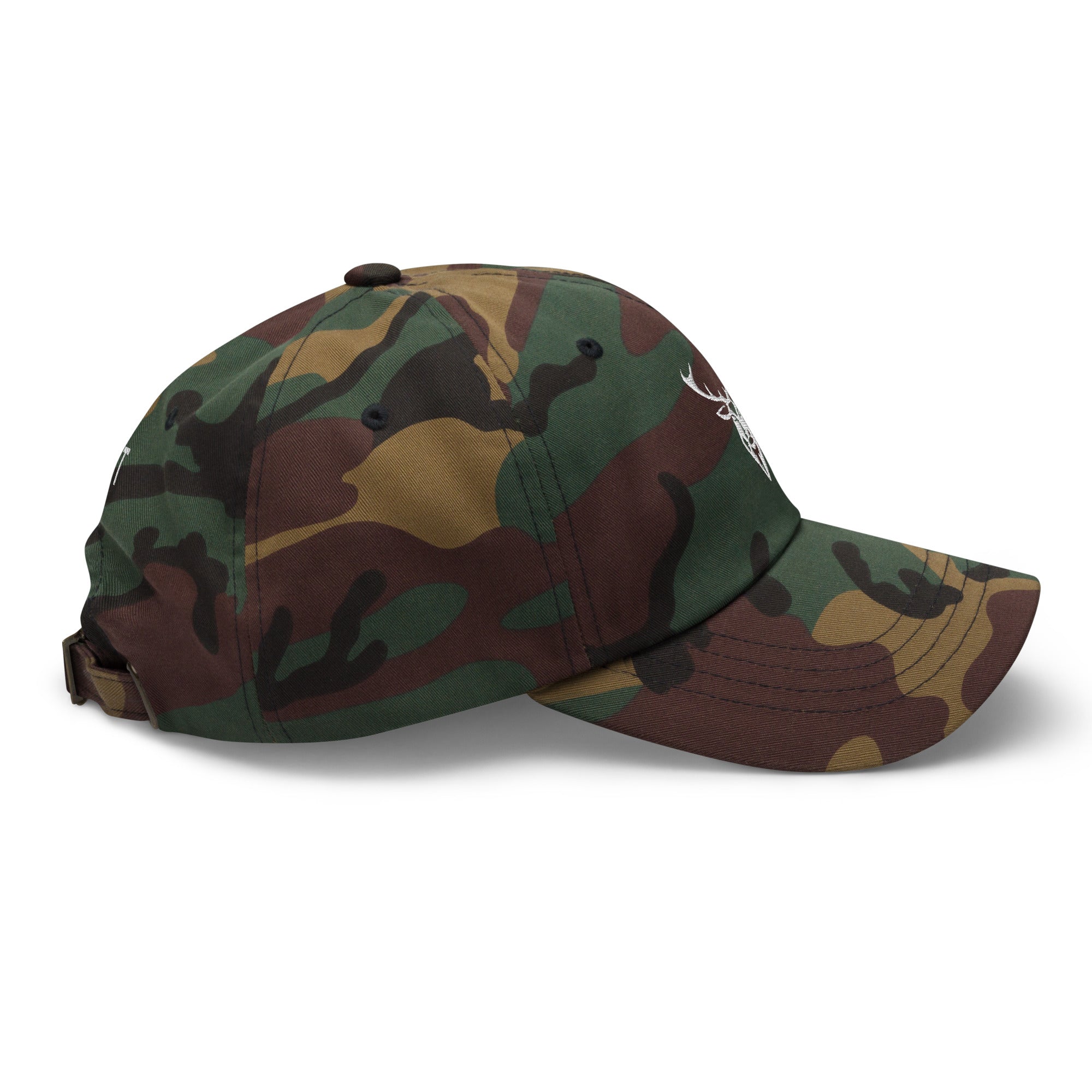 Embroidered Stag Classic Camo Hat side view