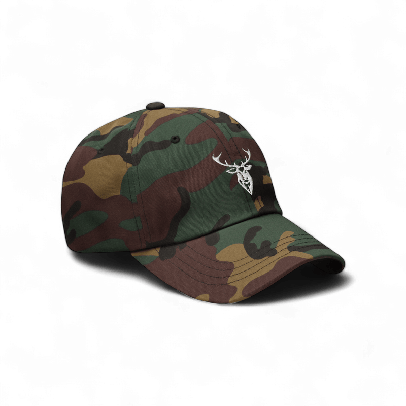 Embroidered Stag Classic Camo Hat front side view