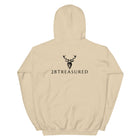 Embroidered Stag Glen Etive Hoodie sand colour view of back