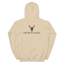 Embroidered Stag Glen Etive Hoodie sand colour view of back