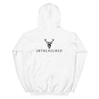Embroidered Stag Glen Etive Hoodie in white view of back