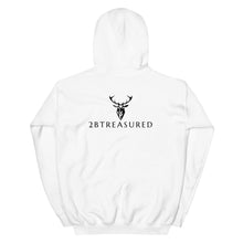 Embroidered Stag Glen Etive Hoodie in white view of back