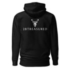 Embroidered Stag Lomond Hoodie in Black back view of large logo