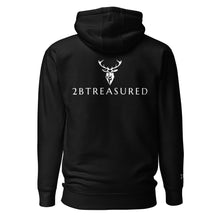 Embroidered Stag Lomond Hoodie in Black back view of large logo