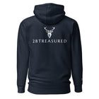 Embroidered Stag Lomond Hoodie in navy with branding on back