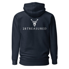 Embroidered Stag Lomond Hoodie in navy with branding on back