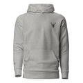 Embroidered Stag Lomond Hoodie in grey colour front view minimalist style