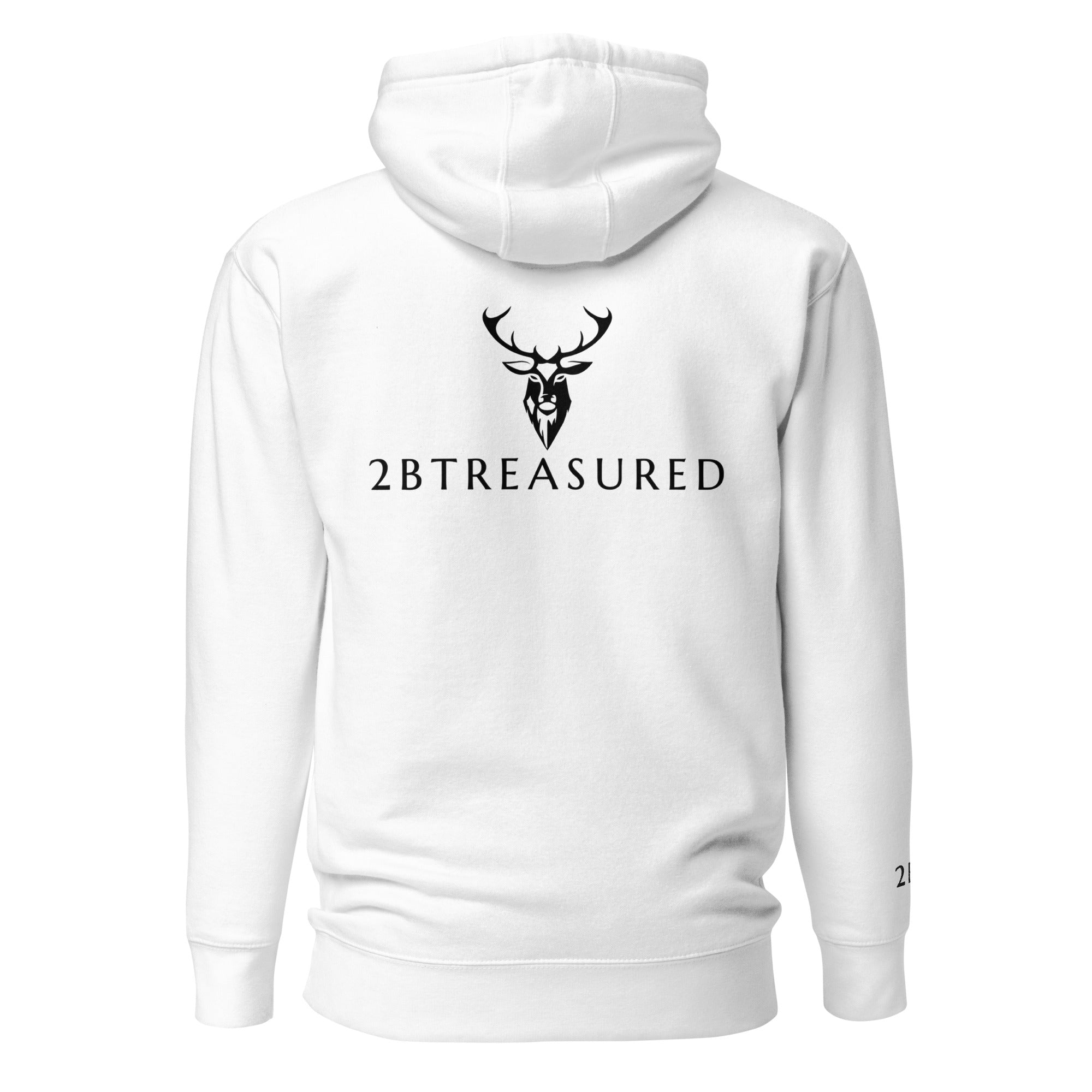 Embroidered Stag Lomond Hoodie white colour view of back branding
